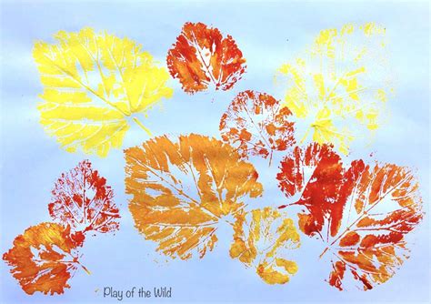 Leaf Printing Autumn Leaf Art For Children Play Of The Wild