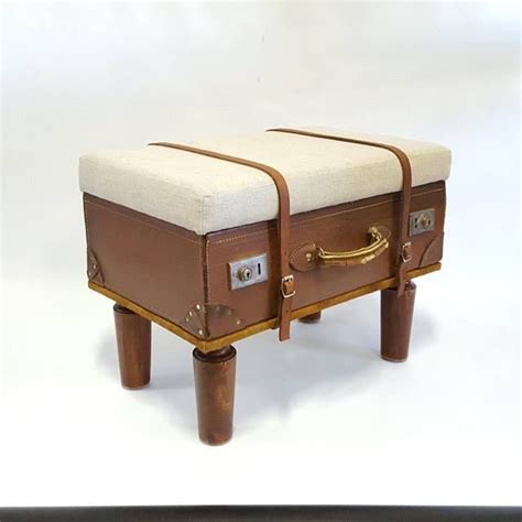 Suitcase Stool Made Out Of A Beautiful Vintage Suitcase Upholstered In
