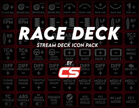 Race Deck Sim Racing Stream Deck Icon Pack Etsy