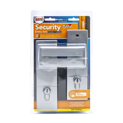 Lane Security Brushed Satin Chrome Indigo Double Cylinder Entry Lockset