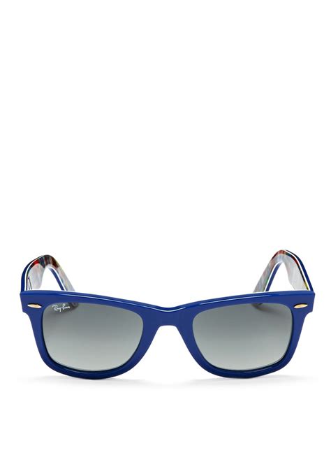 Ray Ban Original Wayfarer Patchwork Print Sunglasses In Blue Lyst