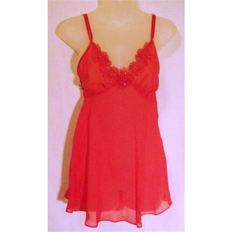 Vintage Secret Treasures Sheer Red Nightie Size Small Nightgown On Ebid United States 187870324