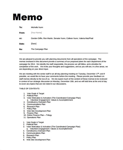 Memo Examples Completesilope