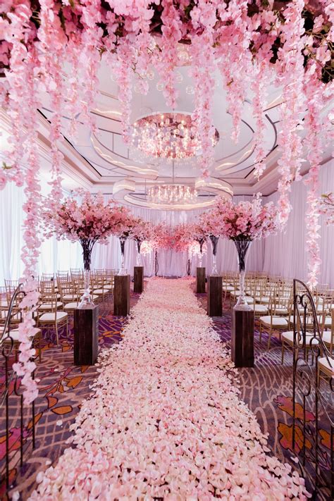 Pretty In Pink Cherry Blossom Wedding At Waldorf Astoria Las Vegas