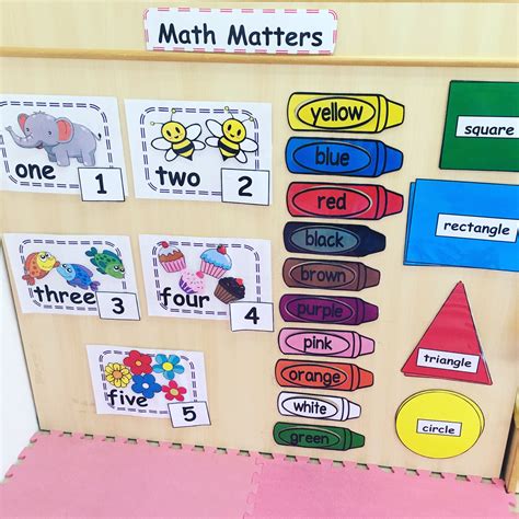 Pre Nursery Wall Math Corner Shapes Colour Numbers 1 To 5 Message Me Up For Free Printables