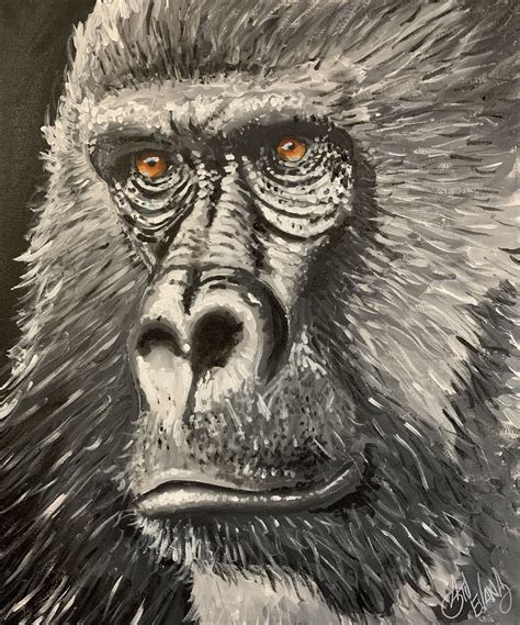 Silverback Gorilla By Stuart Evans Paintings For Sale Bluethumb