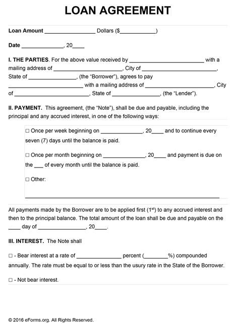loan agreement templates word  template lab