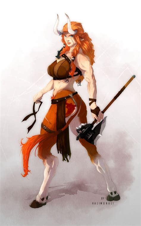 Artstation Minotaur Female Personal Project Halimun Ali Fantasy Character Design Female