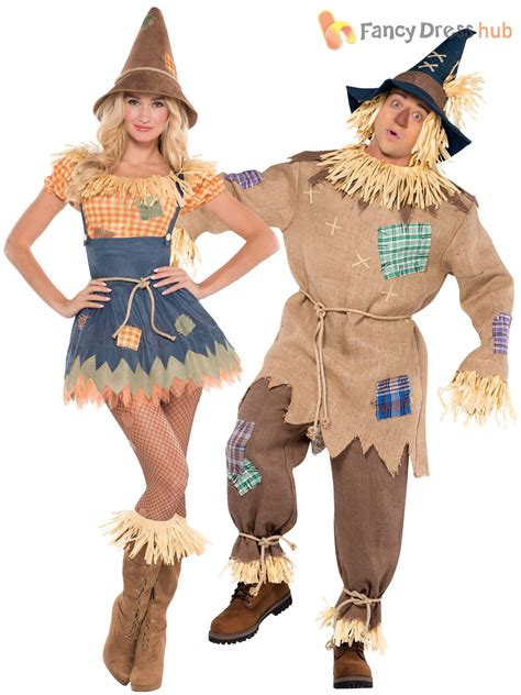 mens ladies scarecrow costume book week day character fancy dress outfit couples scarecrow