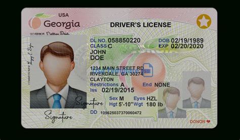 Georgia Driver License Psd Template High Quality License With Regard