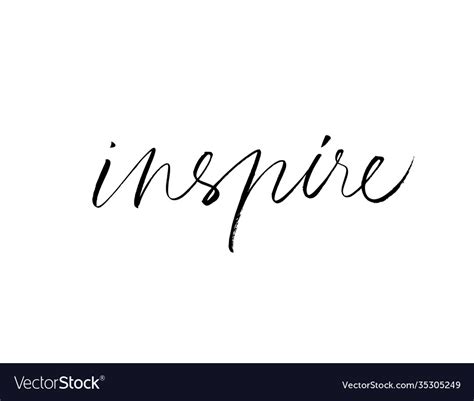 Inspire Word Hand Drawn Brush Modern Calligraphy Vector Image