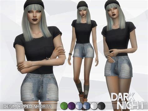 Denim Ripped Shorts Found In Tsr Category Sims 4 Female