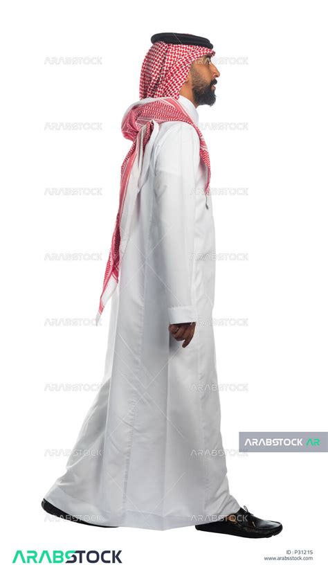 Portrait Of A Saudi Arabian Gulf Man Wearing A Saudi Thobe With Shemagh