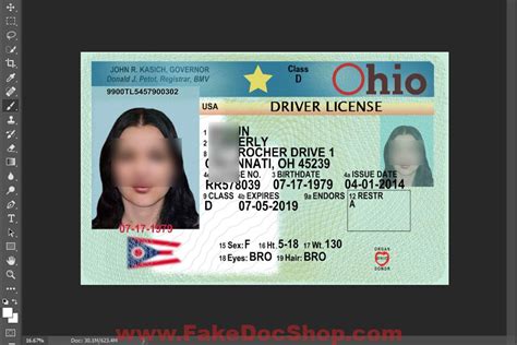 Free Download Ohio Driver License Template In Psd Format Fakedocshop