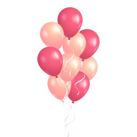 globos de decoración de cumpleaños rosa de lujo PNG