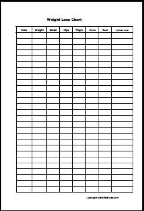 Weekly Weigh In Chart