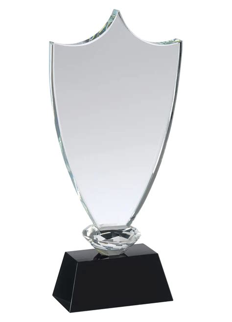 Clear And Black Crystal Shield Award Silvertrophy