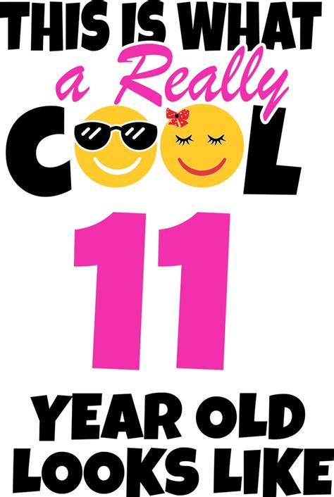 11th Birthday Svg Cool 11 Year Old Birthday Girl Birthday Etsy
