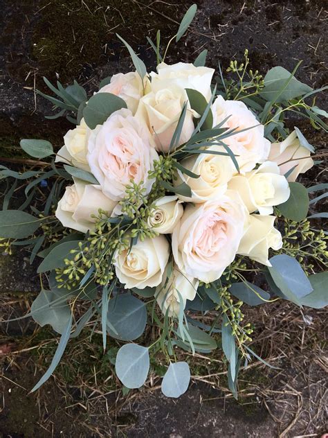 Wedding Bouquets With Seeded Eucalyptus Lush Wedding Bouquet Of