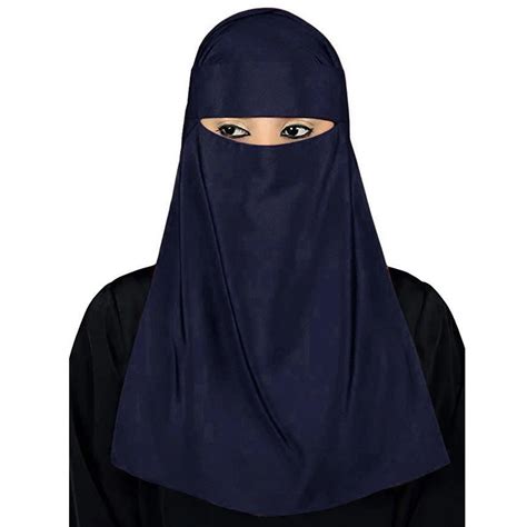 Muslim Hijab Islamic Veil Burqa Burka Niqab Nikab Women Solid Color Amira Scarf Headwear Arab