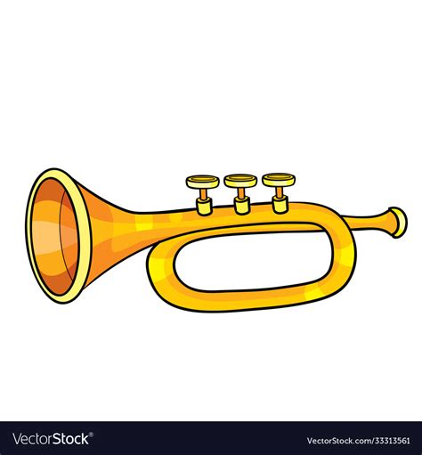 Musical Instrument Trumpet Cartoon Isolated Vector Image