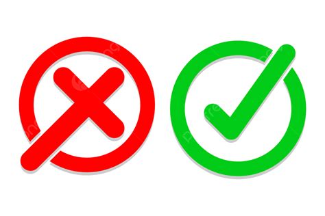 Two Sets Of True And False Signs With Green Red Clor Vector Truebutton