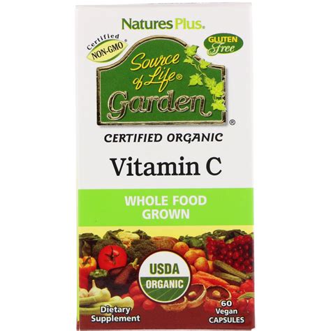 Natures Plus Source Of Life Garden Certified Organic Vitamin C 60