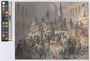 Die erste Barrikade in der Märzstraße am 26. Mai 1848 – Wien Museum ...