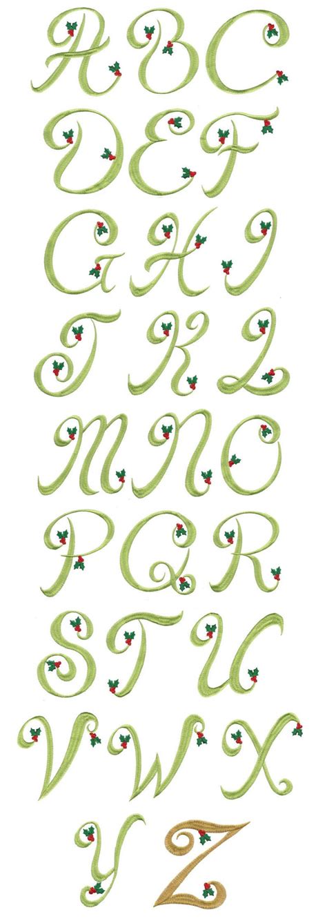 Holly Monogram Machine Embroidery Alphabet Font Designs By Juju
