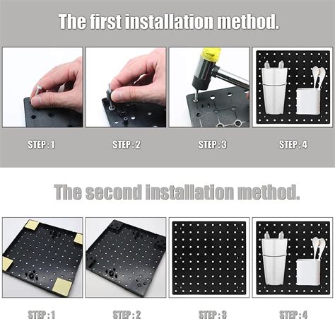 Buy Jersvimc 2pcs Black Pegboard Wall Organizer Kit Plastic Craft