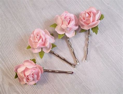 pink rose bobby pins updo hair clip ballerina hair clip etsy flower girl accessories bridal