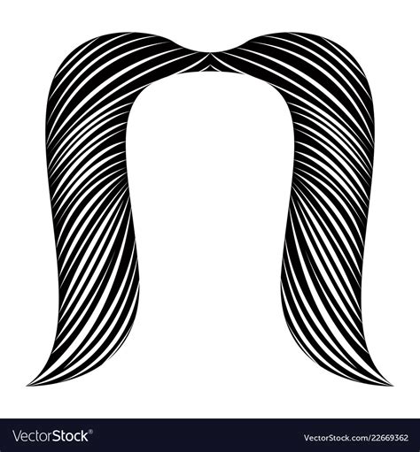 Isolated Detailed Mustache Royalty Free Vector Image