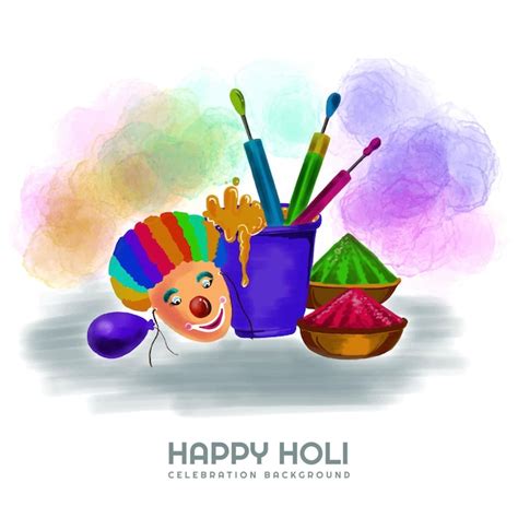 Free Vector Happy Holi Festival Of Colors Celebration Greetings Card