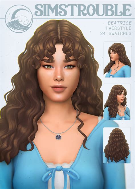 Beatrice By Simstrouble Simstrouble Sims 4 Curly Hair Sims Hair Sims
