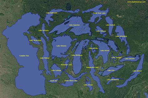 Largest Lakes In The World Map