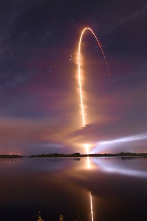 Night time space shuttle launch photo on Sunsurfer
