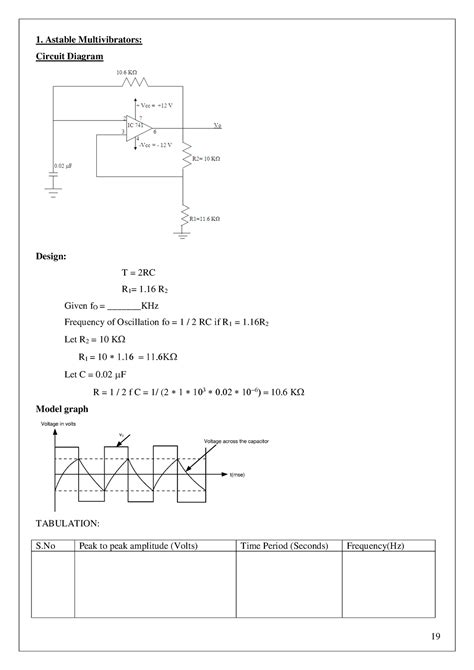 Asatble And Monostable Using 741 19 Astable Multivibrators Circuit