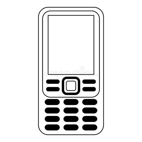 Cellphone Communication Mobile Icon Cartoon In Black And White Stock