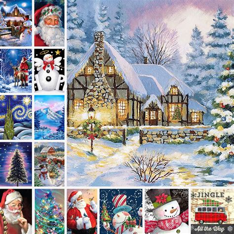 Craft Supplies And Tools Diy Diamond Painting Kit Winter Holiday Themed