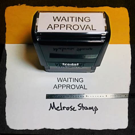 Waiting Approval Rubber Stamp For Office Use Self Inking Melrose