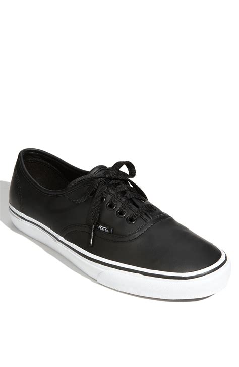 Vans Authentic Leather Sneaker Men In Black For Men Black Leather