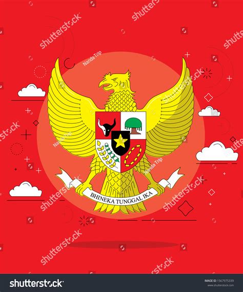 Garuda Pancasila Indonesia Vector Illustration Stock Vector Royalty