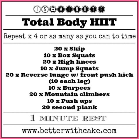Fit Friday Fun Minute Total Body Hiit Better With Cake