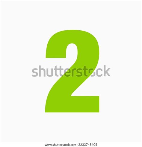 Green Number 2 Isolated On White Stock Illustration 2233745405