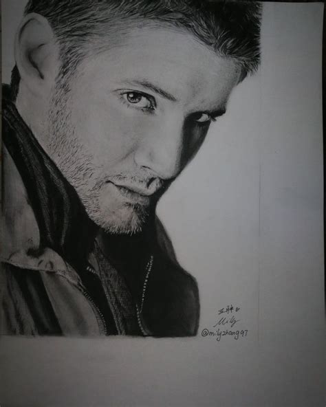 Jensenacklesdean Winchester Realistic Drawing By Milyzhang97