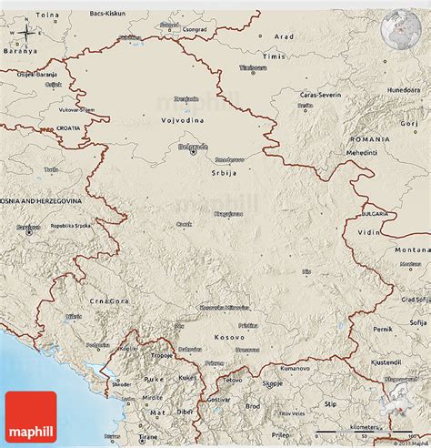 Shaded Relief 3d Map Of Serbia And Montenegro