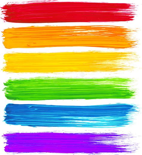Vector Rainbow Watercolor Brush Strokes Stock Vector Illustration Of