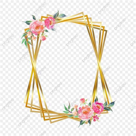 Rectangular Flower Frame White Transparent Elegant Rectangular Flower