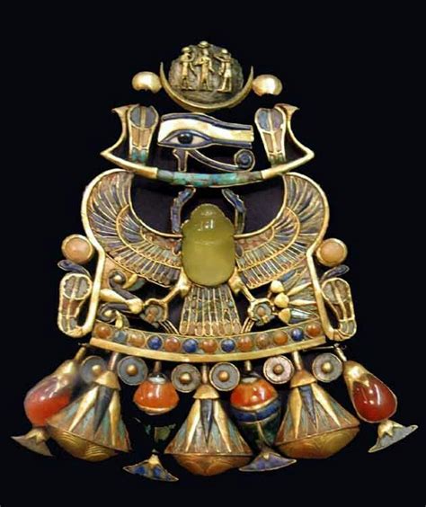 This Piece Of Ancient Egyptian Jewelry Is A Rebus Pectoral Scarab Worn By King Tutankhamun From