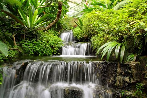 Tropical Island Desktop With Waterfalls